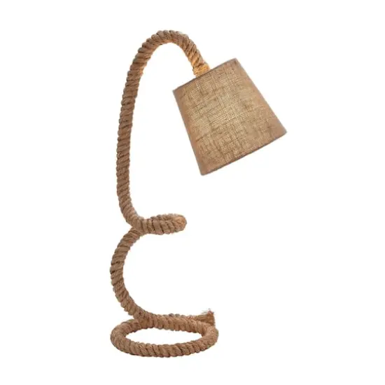 Brown Rope and Iron Rustic Desk Lamp, 32" x 11" x 14" {1}