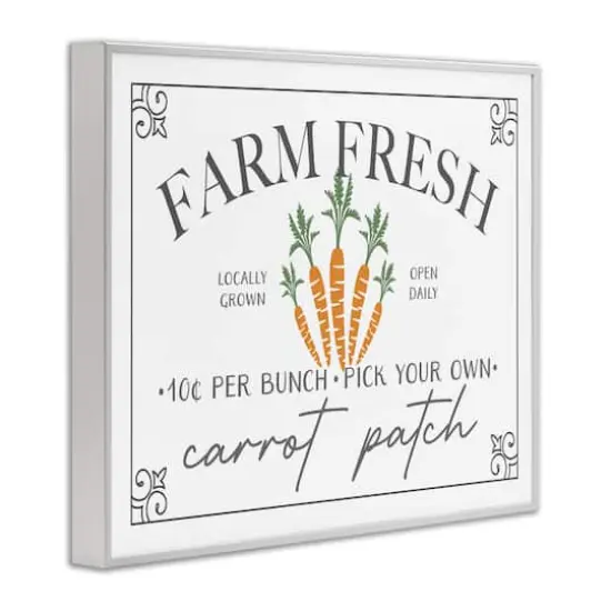Stupell Industries Farm Fresh Carrot Patch Seasonal Springtime Vegetables Framed Giclee Art White {4}
