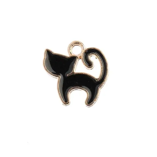 John Bead Sweet & Petite Kitty Cat Charms, 10ct. Black {1}