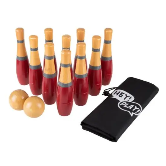 Toy Time Lawn Bowling & Skittle Ball Game Red {8}