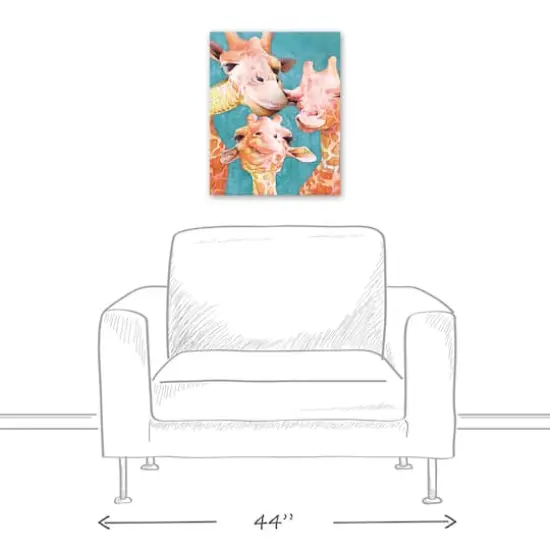 Giraffe Selfie 16" x 20" Canvas Wall Art {4}