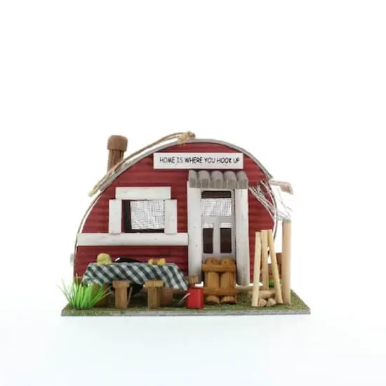 8'' Red Trailer Birdhouse {4}