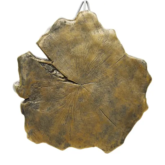 26" Polystone & Metal Modern Accent Table Gold {3}