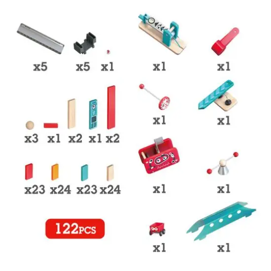Hape Robot Factory Wooden Domino Ball Set {6}