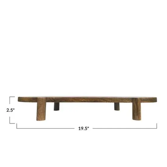 Hello Honey&reg; 19.5" Long Natural Mango Wood Footed Pedestal {6}