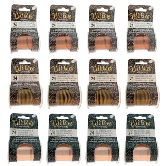 The Beadsmith® Wire Elements™ 24 Gauge Tarnish Resistant Medium Temper Antique Copper, Vintage Bronze & Rose Gold Wire, 12ct. {1}