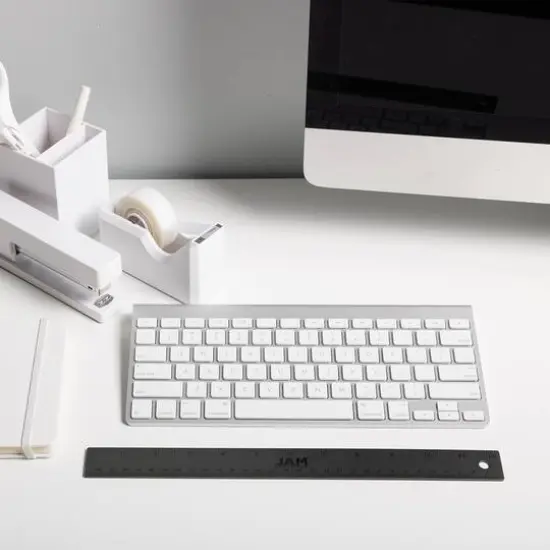 JAM Paper Metallic Stainless Steel Ruler Grey {7}