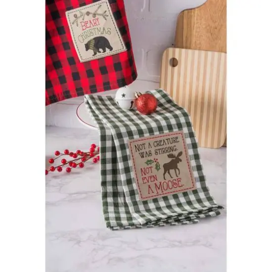 DII&reg; Cabin Christmas Embroidered Dishtowel Set {6}