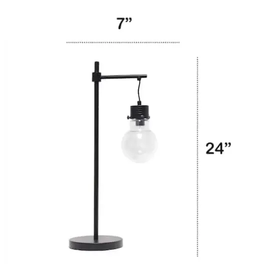 Lalia Home 24" Black Matte 1 Light Beacon TableLamp with Clear Glass Shade {4}