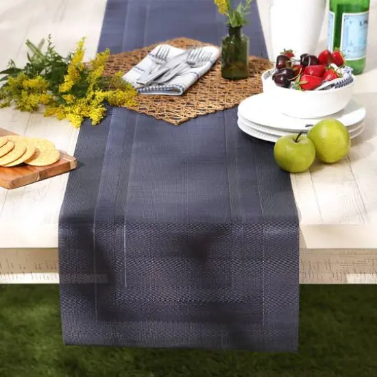 DII&reg; 72" Doubleframe Table Runner Stonewash Blue {5}