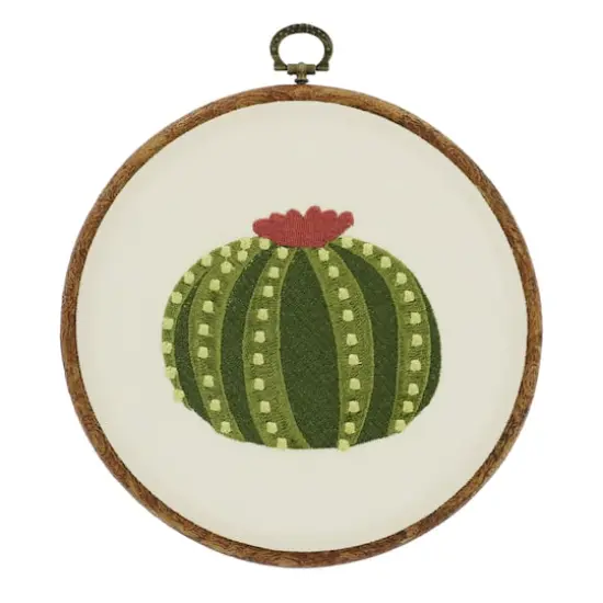 Round Cactus Embroidery Hoop Wall D&eacute;cor by Ashland&reg; {1}