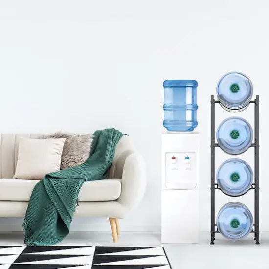 NEX&trade; 4-Tier 5-Gallon Water Bottle Storage Rack Black {7}