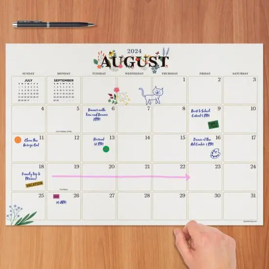 TF Publishing 2024-2025 Medium Floral Desk Pad Calendar {3}