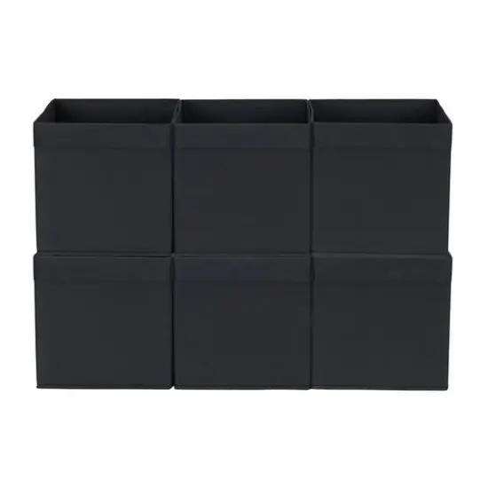 Household Essentials 11" Storage Cubes with Lip Handles, 6ct. Black {9}