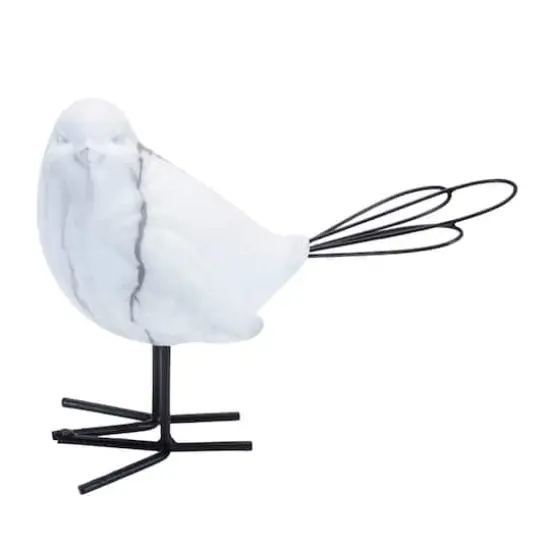 Marble Print Bird Figurines Set {4}