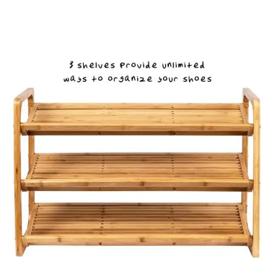 Honey Can Do 3-Tier Bamboo Shoe Rack {5}