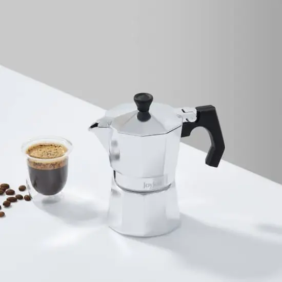 JoyJolt&reg; Italian Moka Pot 3 Cup Stovetop Aluminum Espresso Maker Silver {7}
