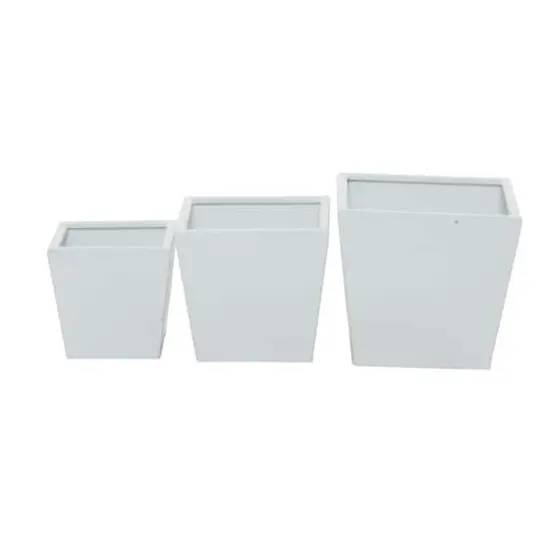 White Modern Planter, Set of 3" 7", 11", 5" {7}