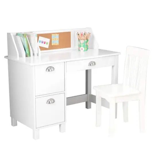 KidKraft Study Desk with Chair White {1}