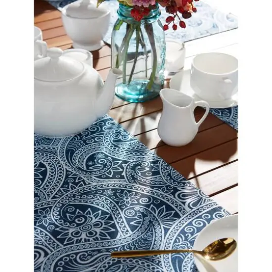 Blue Paisley Print Outdoor Placemat Set/6" {6}