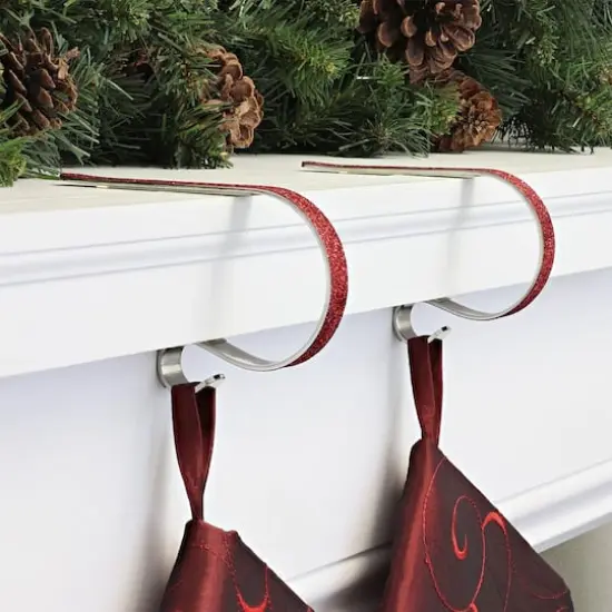 Original MantleClip&reg; Red Glitter Stocking Holders, 2ct. {3}