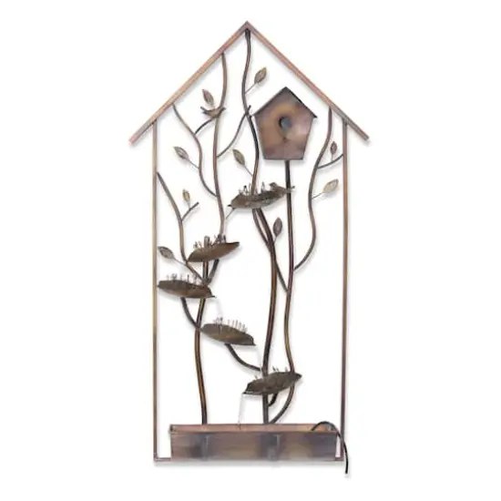 50.25" Iron Bird House Wall Fountain {1}