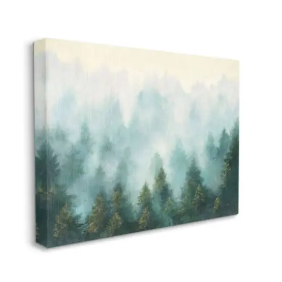 Stupell Industries Abstract Pine Forest Landscape with Mist Green Painting Design Canvas Wall Art {1}