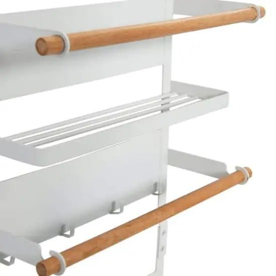 Household Essentials 26" Metal Magnetic Organizer Rack White {8}