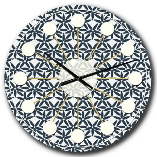 Designart 'Retro Abstract Flower Design Iv Mid-Century Modern Wall Clock {1}