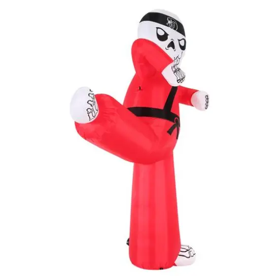6.5ft. Inflatable Halloween Light Up Karate Skeleton {3}
