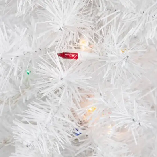 18" Pre-Lit Snow White Artificial Christmas Tree, Multicolor Lights {5}