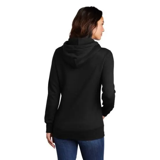 Port & Company&reg; Hooded Pullover Ladies Core Fleece Sweatshirt Jet Black {5}