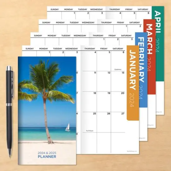 2024-2025 Tropical Beach Monthly Pocket Planner {5}