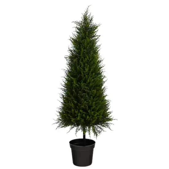 3.5ft. Pre-Lit Cypress Artificial Potted Christmas Tree, Warm LED Lights {4}