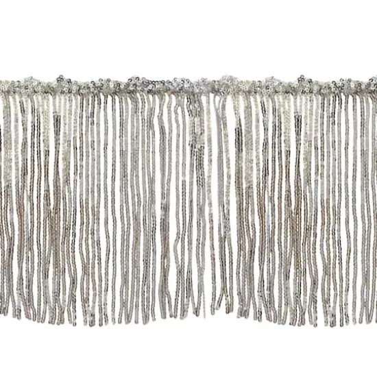 6.5" Sequin Fringe Trim by Celebrate It&reg; Silver {1}