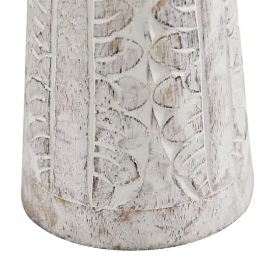 White Mango Wood Natural Candle Holder Set {5}