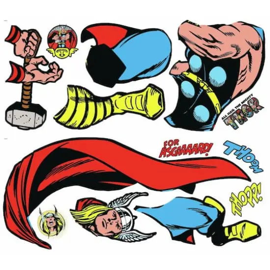 RoomMates Marvel Classic Thor Comic Peel & Stick Giant Wall Decal {1}