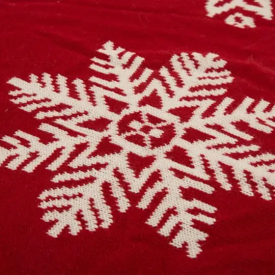 Glitzhome&reg; Knitted Snowflake Stockings, Tree Skirt & Pillow Cover Set {8}