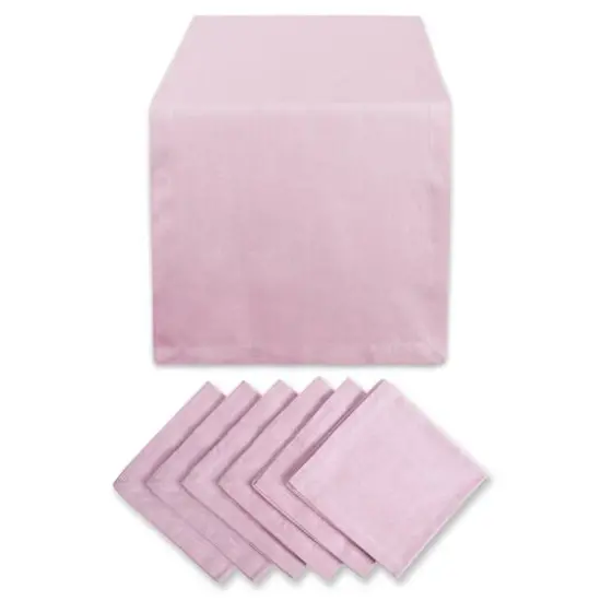 DII&reg; Solid Chambray Table Runner & Napkins Set Rose {1}