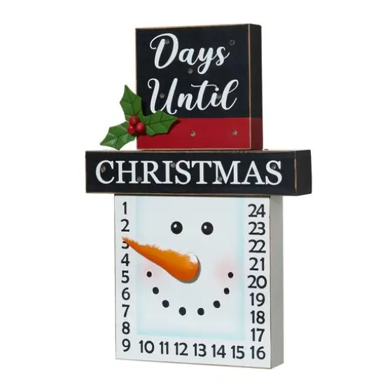 Glitzhome&reg; 15" LED Christmas Snowman Countdown D&eacute;cor {6}