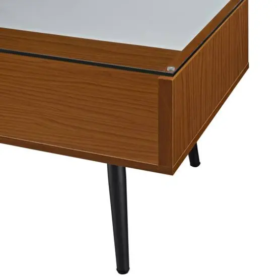 Acorn Mid Century Modern Wood and Glass Coffee Table {7}