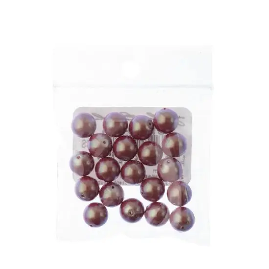 Preciosa Maxima 8mm Pearlescent Glass Nacre Pearls, 20ct. Red {3}