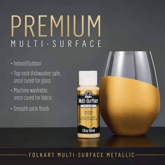 FolkArt&reg; Best Gold Metallic Acrylic Paint Color Set {9}
