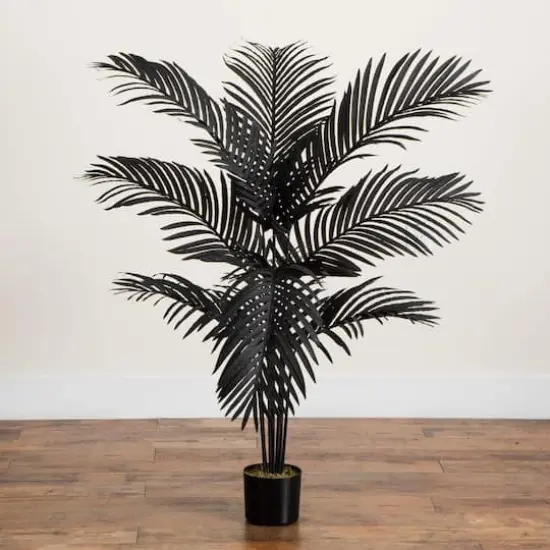 4ft. Artificial Halloween Black Paradise Palm Tree {6}