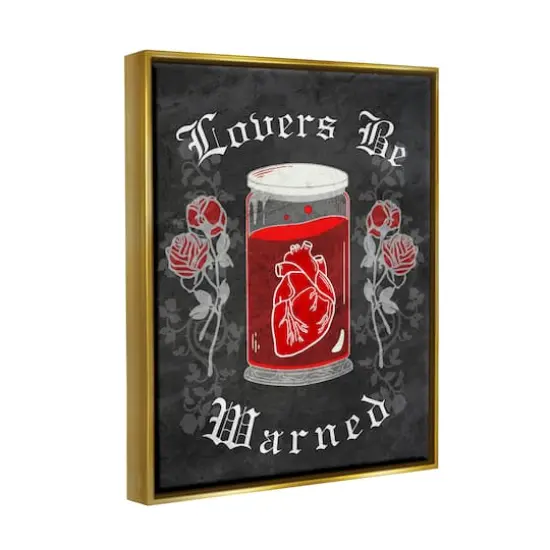 Stupell Industries Spooky Heart In Jar Framed Floater Canvas Wall Art {4}