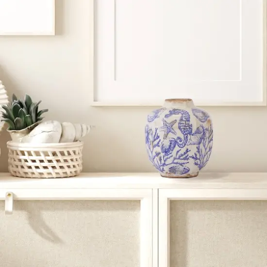 8.5" Nautical Ceramic Decorative Vase {4}