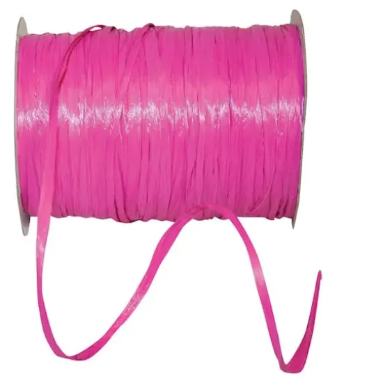 JAM Paper 1/4" Matte Raffia Ribbon, 100yd. Beauty {1}