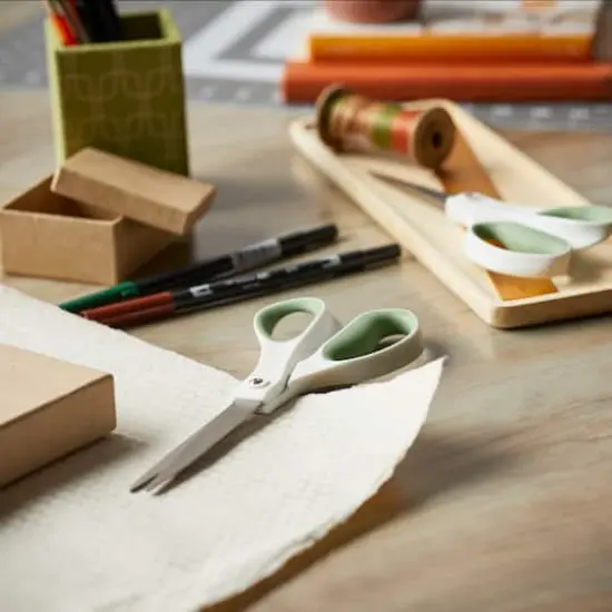 Fiskars&reg; 8" Green & White Scissors, 2ct. {6}