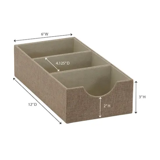 Household Essentials 3-Compartment Drawer Organizer Brown {6}