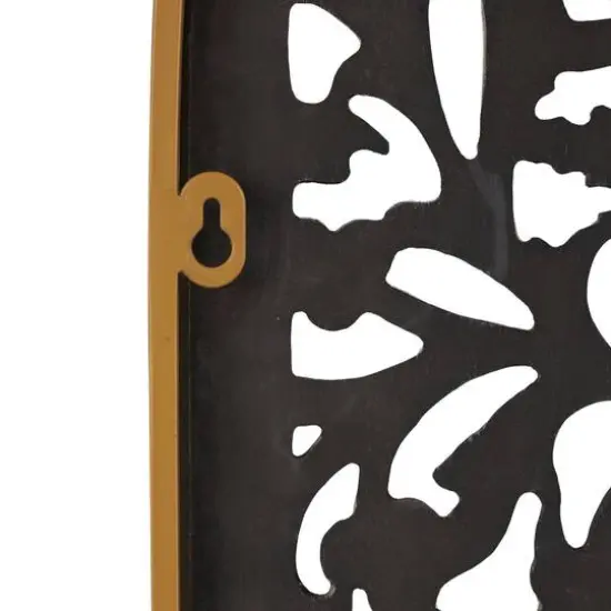 Brown Handmade Floral Carved Arched Wall D&eacute;cor, 2ct. {6}